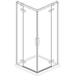 Porta pivot c/fisso in linea hall eight 100 sx angolo argento lucido codice prod: DSV17609 product photo