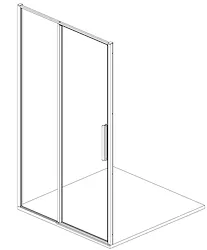 Porta pivot c/fisso in linea hall six 100 nicchia argento lucido reversibile codice prod: DSV17542 product photo