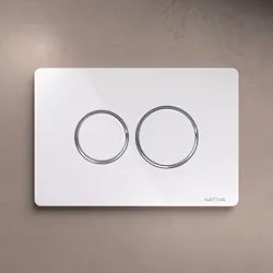 Nativa placca wc a doppio tasto rotondo bianco finitura cromata codice prod: JP3BC product photo