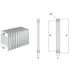 Comby aphrodite2/1000 radiatore bianco 1 elemento codice prod: ATCOMS901000021000 product photo