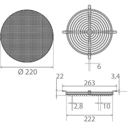 Kit n.1 protezione anti insetti applicabile solo su griglie esterne fisse DN 160 mm codice prod: GB0755II product photo