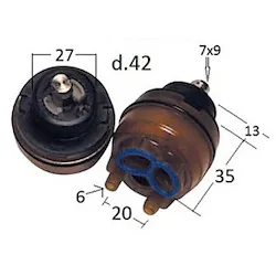 Ricambio 00000019v000 cartuccia per rubinetti 19v mamoli nero codice prod: 00000019V000 product photo