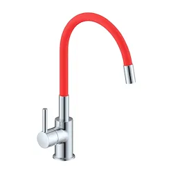 Miscelatore monocomando per lavello con canna orientabile in gomma colorata codice prod: SNAKE0000R product photo