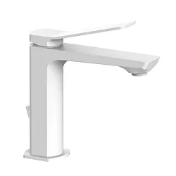 Tilt rubinetto miscelatore lavabo bianco opaco con scarico automatico 1"1/4G codice prod: TI075BO product photo