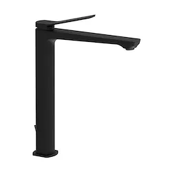 Tilt rubinetto miscelatore lavabo prolungato nero opaco con scarico automatico 1"1/4G codice prod: TI085NO product photo