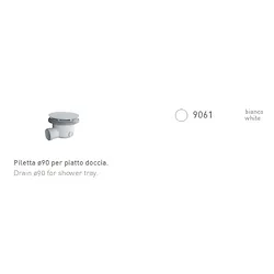 Piletta bianca d.90 per piatto doccia h6 codice prod: 9061 product photo