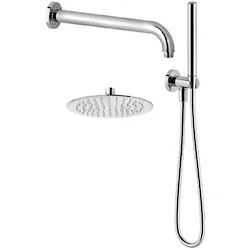 Kit doccia tondo con soffione ø 200, braccio doccia 285 mm, supporto doccia, presa d'acqua e docccet codice prod: BN KIT C KI15 product photo