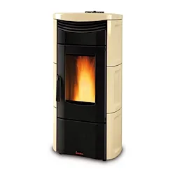 Emma plus stufa a pellet canalizzata rivestita maiolica 12,0 kw pergamena codice prod: 001274153-000 product photo