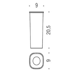 Ricambi scopino bagno - tazza plastica ricambio scopino bagno quadrato