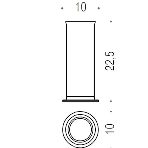 Link ricambio vetro porta scopino da appoggio cromato in vetro acidato naturale codice prod: B24560CR-VAN product photo