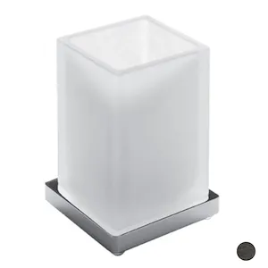 Look porta bicchiere da appoggio vetro satinato grafite opaco codice prod: B16410GM-VAN product photo