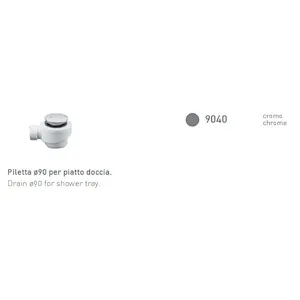 Piletta cromata d.90 per piatto doccia h6 codice prod: 9040 product photo