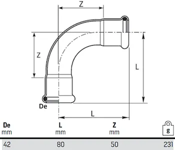 Curva 90° ff d.42 codice prod: DSV07534 product photo Foto1 L2