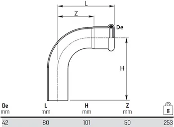 Curva 90° mf d.42 codice prod: DSV07541 product photo Foto1 L2