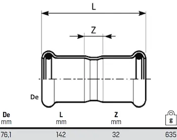 Manicotto c/battuta d.76 codice prod: DSV08224 product photo Foto1 L2