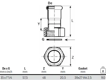 Manicotto c/dado 1"1/4x35 codice prod: DSV13812 product photo Foto1 L2