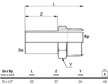 Manicotto c/inserimento 15x1/2" f codice prod: DSV08532 product photo Foto1 L2