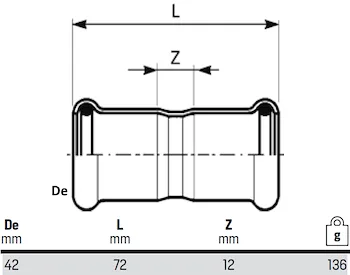 Manicotto con battuta d. 42 codice prod: DSV07620 product photo Foto1 L2