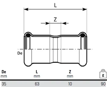 Manicotto con battuta dm 35 codice prod: DSV08450 product photo Foto1 L2