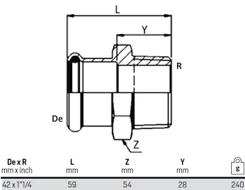 Manicotto misto c/fil. masc.d. 42x1"1/4 codice prod: DSV07642 product photo Foto1 L2