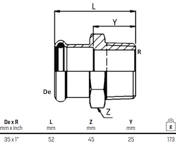 Manicotto misto c/fil. maschio d. 35x1" codice prod: DSV07639 product photo Foto1 L2