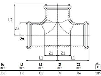 Tee normali dm 108 codice prod: DSV10278 product photo Foto1 L2