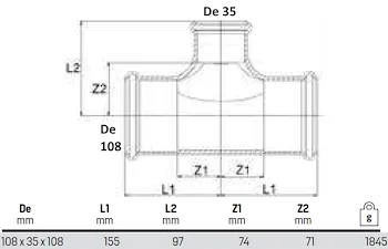 Tee ridotti 108x35x108 codice prod: DSV10941 product photo Foto1 L2