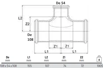 Tee ridotti 108x54x108 codice prod: DSV10943 product photo Foto1 L2