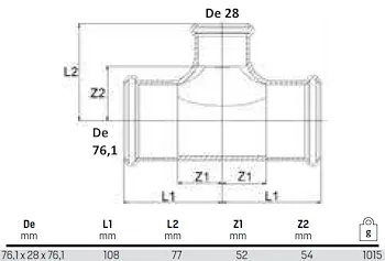 Tee ridotti 76x28x76 codice prod: DSV10933 product photo Foto1 L2