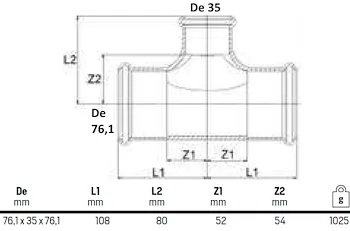 Tee ridotti 76x35x76 codice prod: DSV10934 product photo Foto1 L2