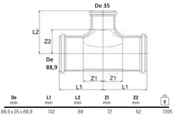 Tee ridotti 88x35x88 codice prod: DSV10937 product photo Foto1 L2