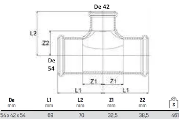 Tee ridotto 54x42x54 codice prod: DSV08444 product photo Foto1 L2