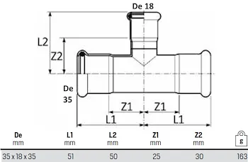 Tee ridotto d. 35-18-35 codice prod: DSV07591 product photo Foto1 L2