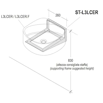 Struttura portante per installazione sospesa lavabo elletre acciaio inox spazzolato codice prod: ST-L3LCER product photo Foto1 L2