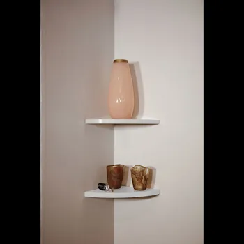 Easy shelf 2 mensole angolari a scomparsa in marmo resina silk light mat cm 22,9 completa di kit codice prod: SKLAS2MA18 product photo Foto3 L2