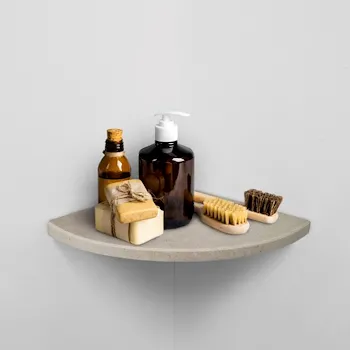 Easy Shelf Mensola angolare a scomparsa in marmo resina silk beige lucido codice prod: SKEAS1LU18 product photo Default L2