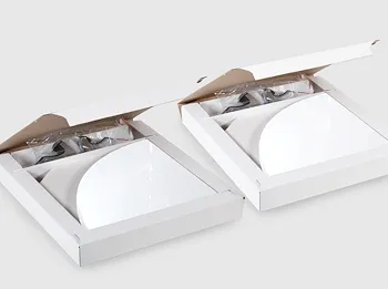 Quick Shelf 2 mensole angolari in marmo naturale cotone lucido cm 22,9 con 4 reggimensola codice prod: CTOA2QLU15 product photo Foto1 L2