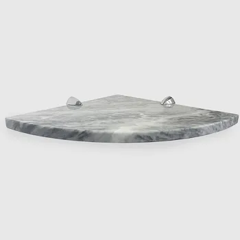 Quick Shelf mensola angolare in marmo naturale bardiglio lucido cm 22,9 con 2 reggimensola codice prod: BARASQLU15 product photo Default L2