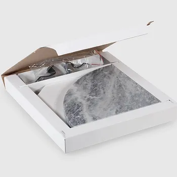 Quick Shelf mensola angolare in marmo naturale bardiglio lucido cm 22,9 con 2 reggimensola codice prod: BARASQLU15 product photo Foto1 L2