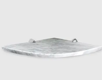 Quick Shelf mensola angolare in marmo naturale bianco carrara lucido cm 22,9 con 2 reggimensola codice prod: BCAASQLU15 product photo Default L2