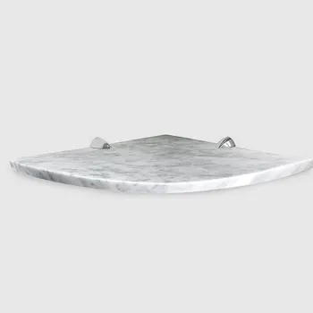 Quick Shelf mensola angolare in marmo naturale bianco carrara mat cm 22,9 con 2 reggimensola codice prod: BCAASQMA15 product photo Default L2