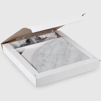 Quick Shelf mensola angolare in marmo naturale bianco carrara mat cm 22,9 con 2 reggimensola codice prod: BCAASQMA15 product photo Foto1 L2