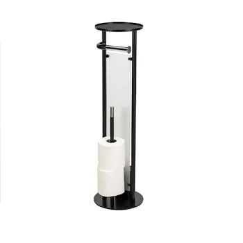 Clever piantana con 2 porta rotoli e porta scopino nero codice prod: A113002NR product photo Foto1 L2