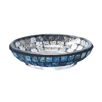 Crystal porta sapone da appoggio in vetro mosaico blu codice prod: QF9110BL product photo Default L2