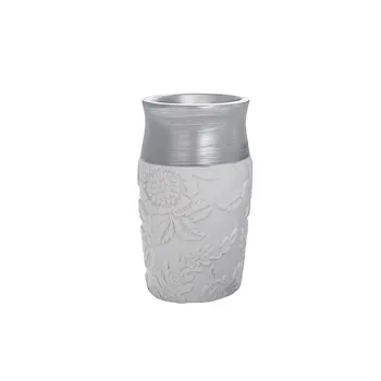Damasco bicchiere da appoggio bianco e argento codice prod: QD6100WK product photo Default L2