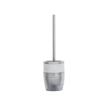Damasco porta scopino da appoggio bianco e argento  codice prod: QD6140WK product photo Default L2