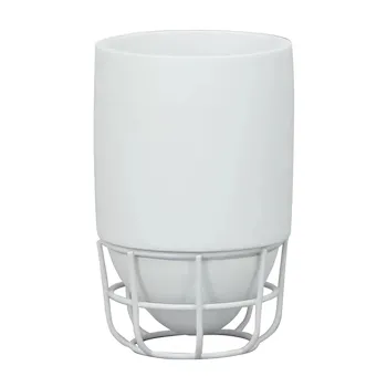 Grid bicchiere da appoggio in poliresina e ferro bianco codice prod: QG1100WW product photo Foto1 L2