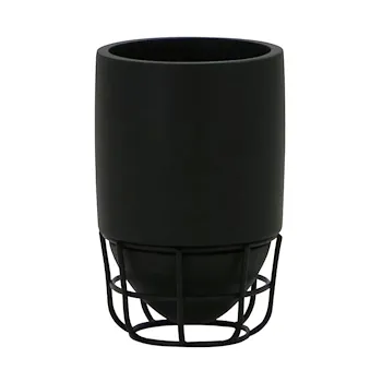 Grid bicchiere da appoggio in poliresina e ferro nero codice prod: QG1100NE product photo Foto1 L2