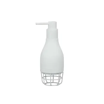 Grid dispenser sapone da appoggio in poliresina e ferro bianco codice prod: QG1120WW product photo Default L2