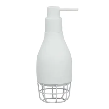 Grid dispenser sapone da appoggio in poliresina e ferro bianco codice prod: QG1120WW product photo Foto1 L2